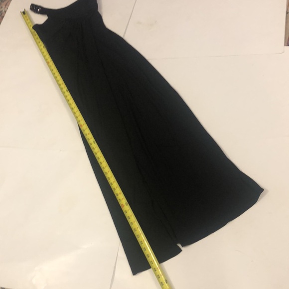 BCBG XS Dress Maxi Black Jewel Strap Back Zipper Front Slit Excellent Condition - Picture 5 of 9
